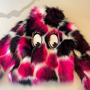 Kids FUN Cat & Jack fuzzy jacket with eyes S